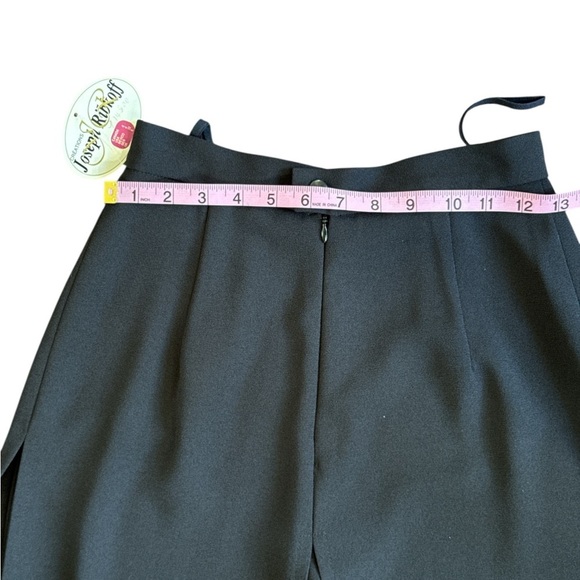 Joseph Ribkoff Black Wide-Leg Overlay Pants Size 4 | Slit Drape Palazzo - Picture 9 of 12